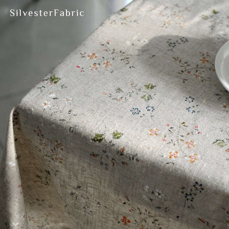 Spring French Floral Tablecloth – Rectangle, Linen Blend – SilvesterFabric