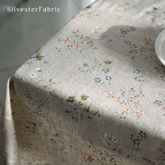 Vintage Floral Tablecloth丨Rectangular Linen Tablecloth