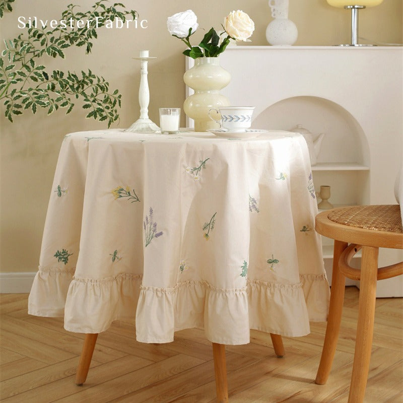 Floral Embroidered Tablecloth丨Embroidered Tablecloth