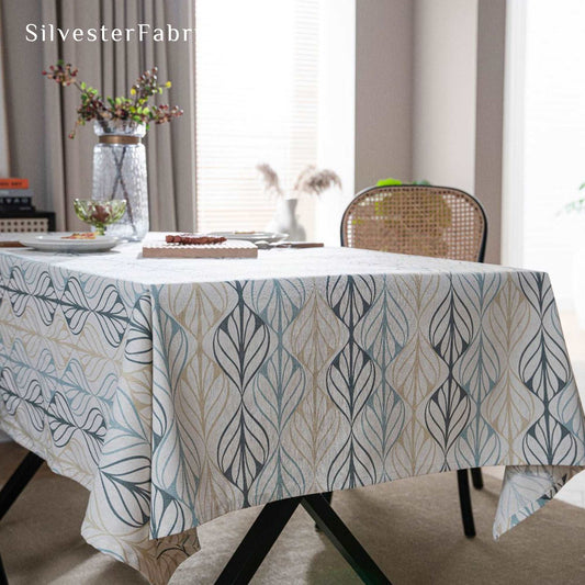 Leaf Printed Rectangle Tablecloth