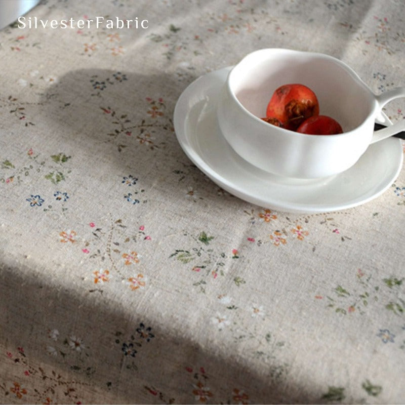 Spring French Floral Tablecloth – Rectangle, Linen Blend – SilvesterFabric