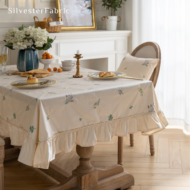 Floral Embroidered Tablecloth丨Embroidered Tablecloth