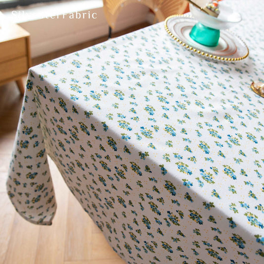 French Floral Linen Tablecloth