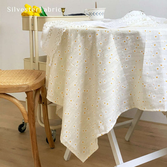 Yellow Floral Tablecloth丨Pastel Yellow Tablecloth